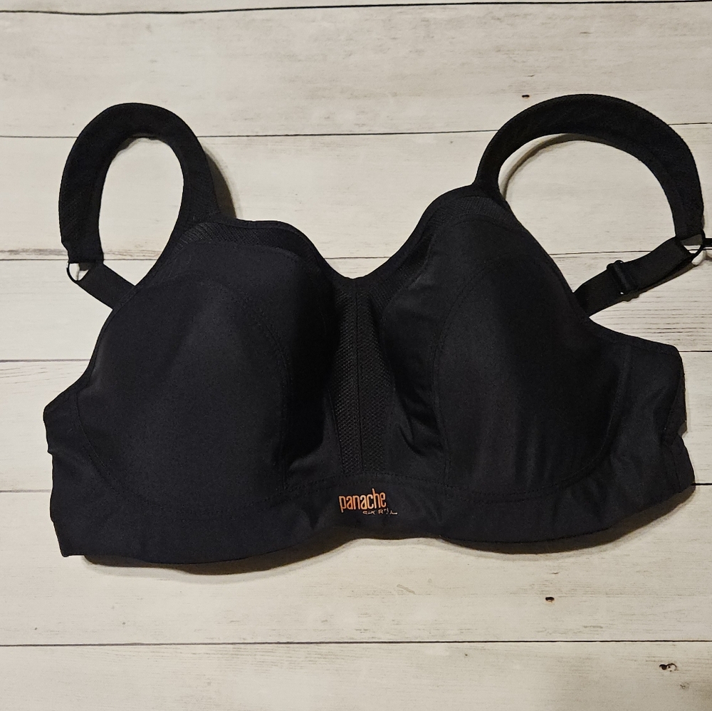 Panache Black Molded Support Bra with Subtle Logo